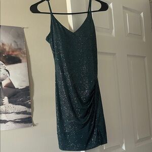 Honey and Rosie Sparkling Green Mini Dress